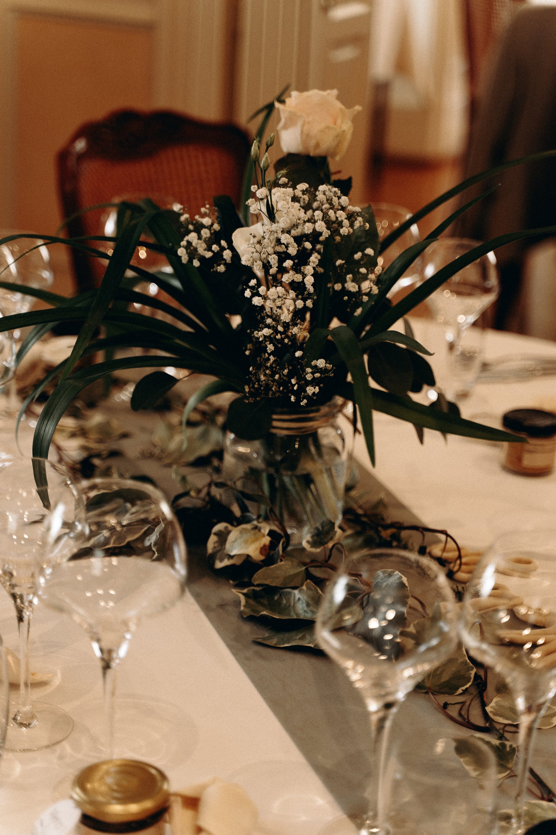  Décoration de salle élégante pour mariage à la Villa du Parc en Alsace