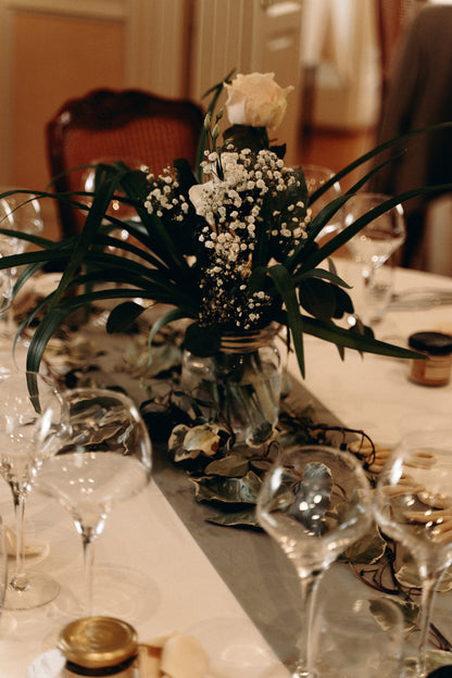  Décoration de salle élégante pour mariage à la Villa du Parc en Alsace